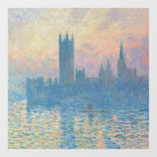 Claude Monet Häuser des Parlaments Sonnenuntergang Fensteraufkleber
