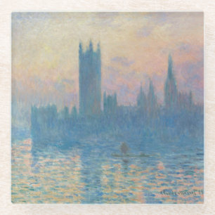 Claude Monet Häuser des Parlaments Sonnenuntergang Glasuntersetzer