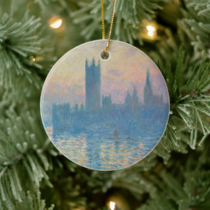 Claude Monet Häuser des Parlaments Sonnenuntergang Keramik Ornament