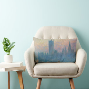 Claude Monet Häuser des Parlaments Sonnenuntergang Lendenkissen