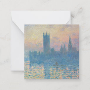 Claude Monet Häuser des Parlaments Sonnenuntergang Mitteilungskarte
