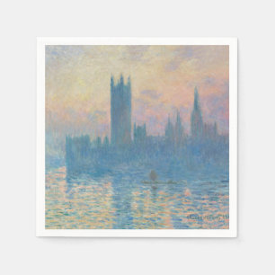 Claude Monet Häuser des Parlaments Sonnenuntergang Serviette