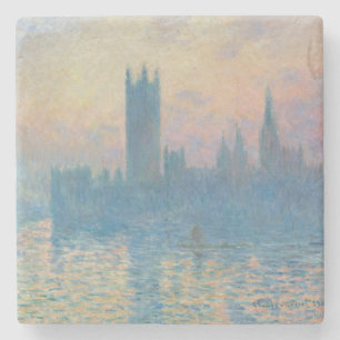 Claude Monet Häuser des Parlaments Sonnenuntergang Steinuntersetzer