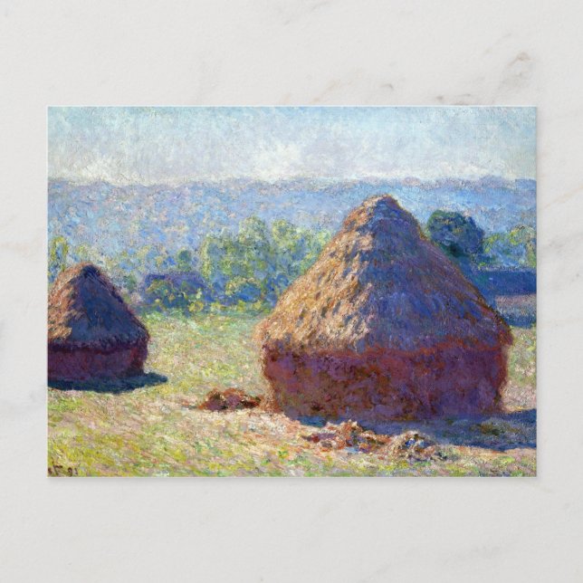 Claude Monet Haystack, Ende des Sommers Postkarte (Vorderseite)
