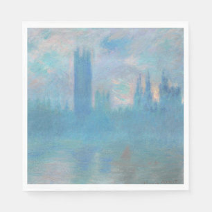 Claude Monet Houses of Parliament London. Blau Serviette
