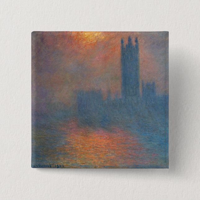 Claude Monet - Houses of Parliament London Button (Vorderseite)