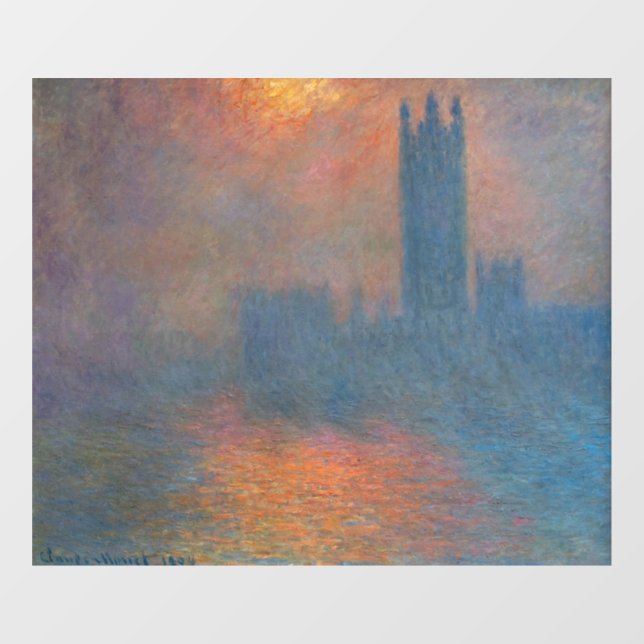 Claude Monet - Houses of Parliament London Fensteraufkleber (Blatt)