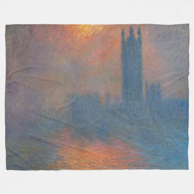 Claude Monet - Houses of Parliament London Fleecedecke (Vorderseite (Horizontal))
