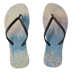 Claude Monet Houses of Parliament Sonnenuntergang Flip Flops