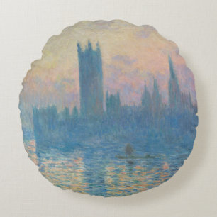 Claude Monet Houses of Parliament Sonnenuntergang Rundes Kissen