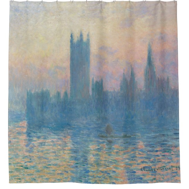 Claude Monet Houses of Parliament Sunset Duschvorhang (Vorderseite)