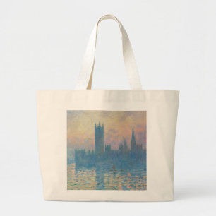 Claude Monet Houses of Parliament Sunset Jumbo Stoffbeutel