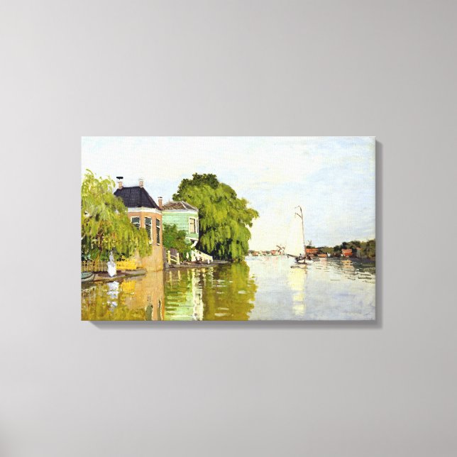 Claude Monet Houses on Achterzaan Leinwanddruck (Vorderseite)