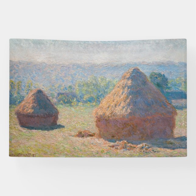 Claude Monet - Hystacks, Ende des Sommers Banner (Horizontal)