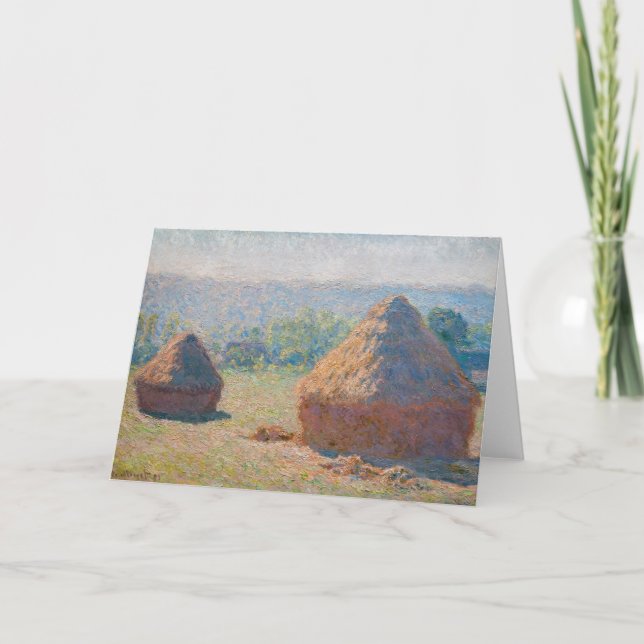 Claude Monet - Hystacks, Ende des Sommers Karte (Vorderseite)