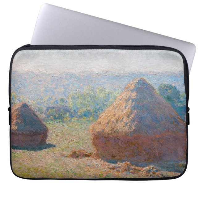 Claude Monet - Hystacks, Ende des Sommers Laptopschutzhülle (Vorderseite)