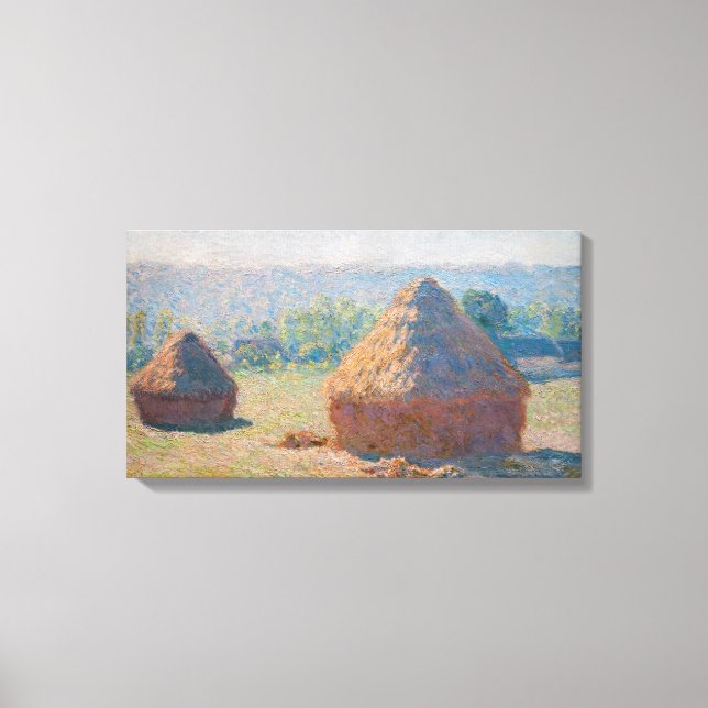 Claude Monet - Hystacks, Ende des Sommers Leinwanddruck (Vorderseite)