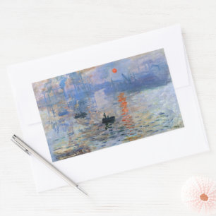 Claude Monet Impression Sonnenaufgang 1872 Hafen K Rechteckiger Aufkleber
