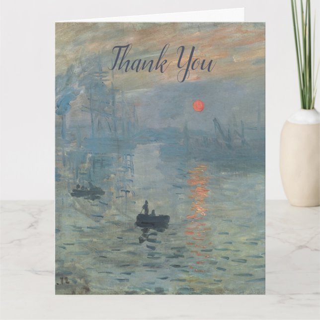 Claude Monet Impression Sunrise Dankeschön-Karte Dankeskarte (Vorderseite)