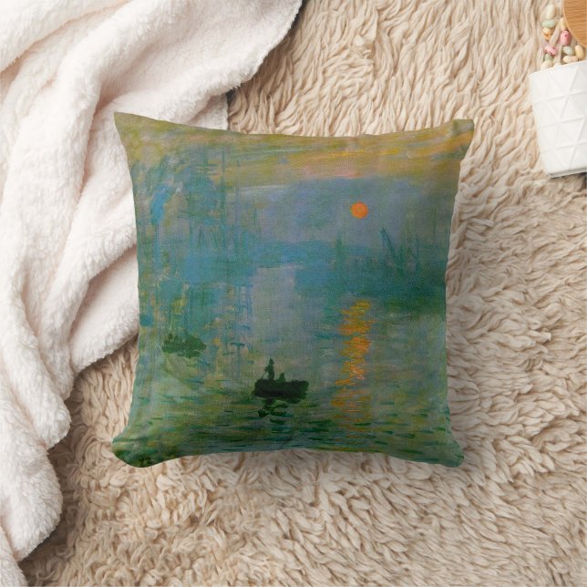 Claude Monet Impression Sunrise Fine Art Pillow Kissen (Decke)