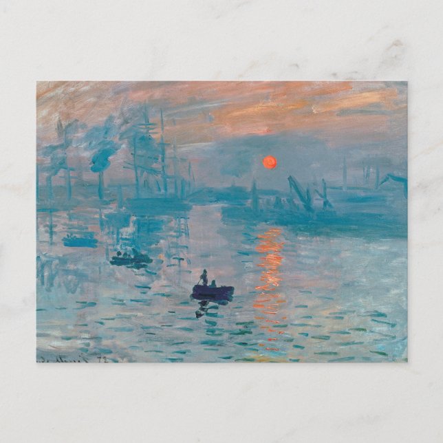 Claude Monet Impression Sunrise French Postkarte (Vorderseite)