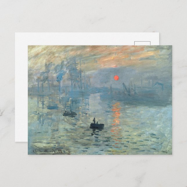 Claude Monet Impression Sunrise Postkarte (Vorne/Hinten)