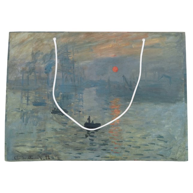 Claude Monet Impression Sunrise Soleil Levant Große Geschenktüte (Vorderseite)
