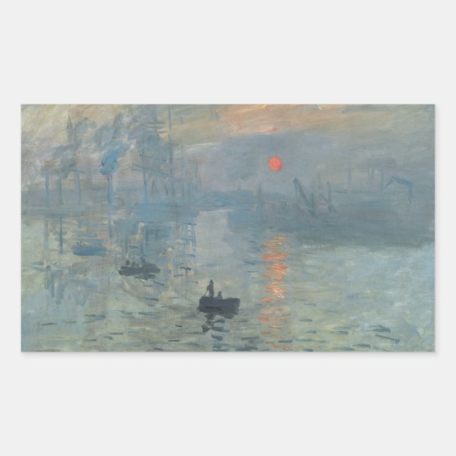 Claude Monet Impression Sunrise Soleil Levant Rechteckiger Aufkleber (Vorderseite)