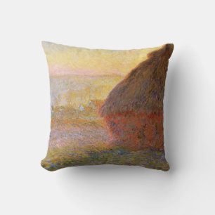 Claude Monet Impressionist Painting Graystaks I Kissen