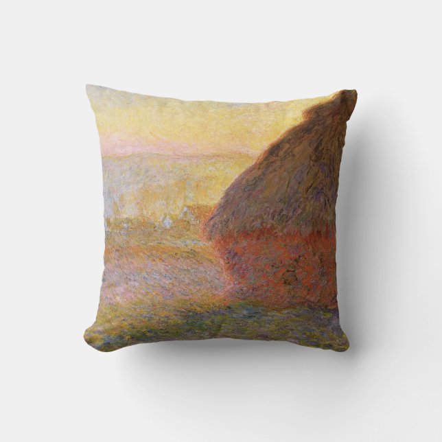 Claude Monet Impressionist Painting Graystaks I Kissen (Vorderseite)