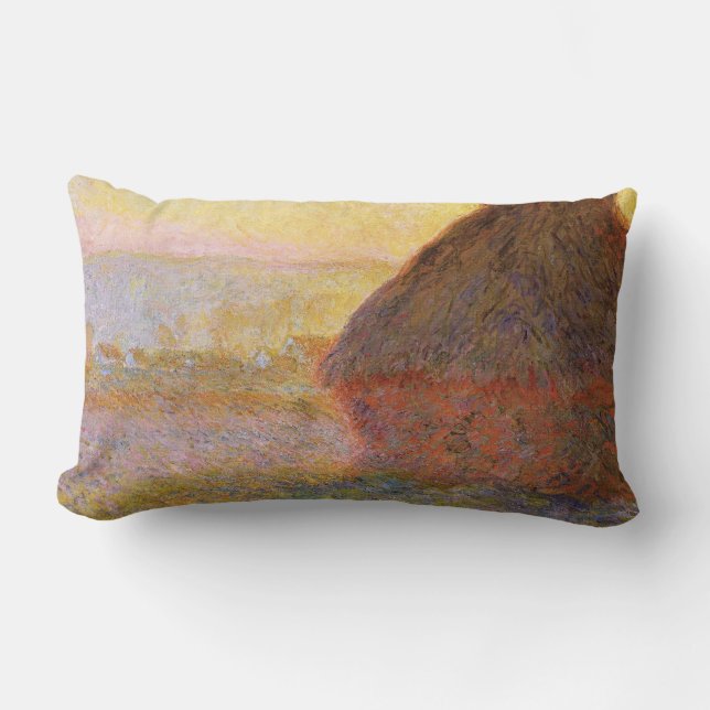 Claude Monet Impressionist Painting Graystaks I Lendenkissen (Vorderseite)