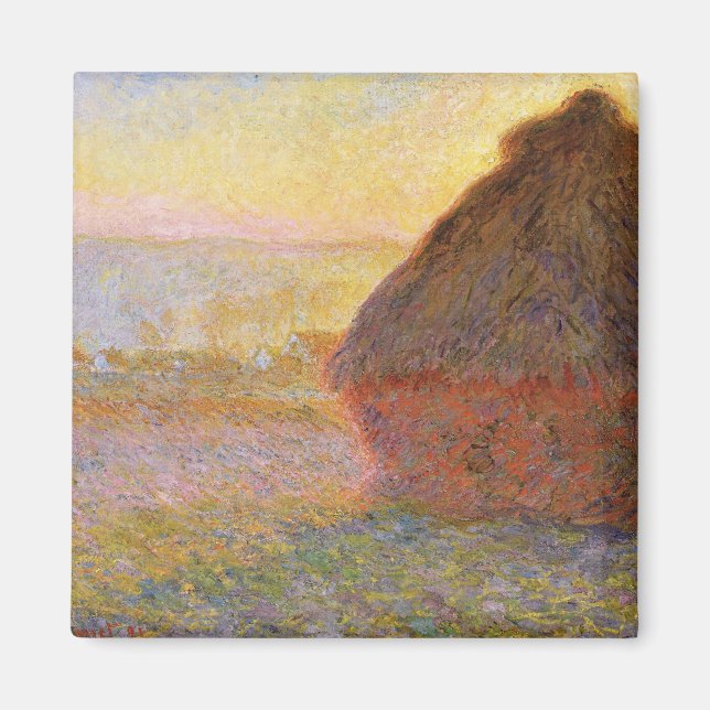 Claude Monet Impressionist Painting Graystaks I Magnet (Vorne)