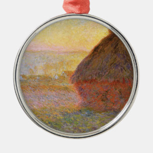 Claude Monet Impressionist Painting Graystaks I Ornament Aus Metall