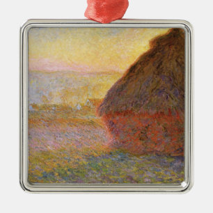 Claude Monet Impressionist Painting Graystaks I Ornament Aus Metall