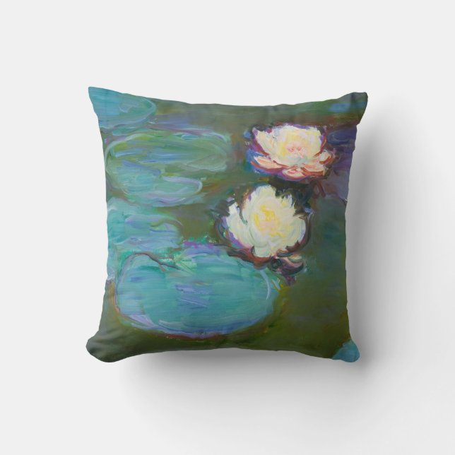 Claude Monet Impressionist Water Lilien Nympheas Kissen (Vorderseite)