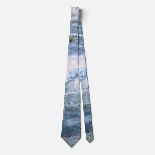 Claude Monet Impressionist Water Lillies Painting Krawatte (Vorderseite)