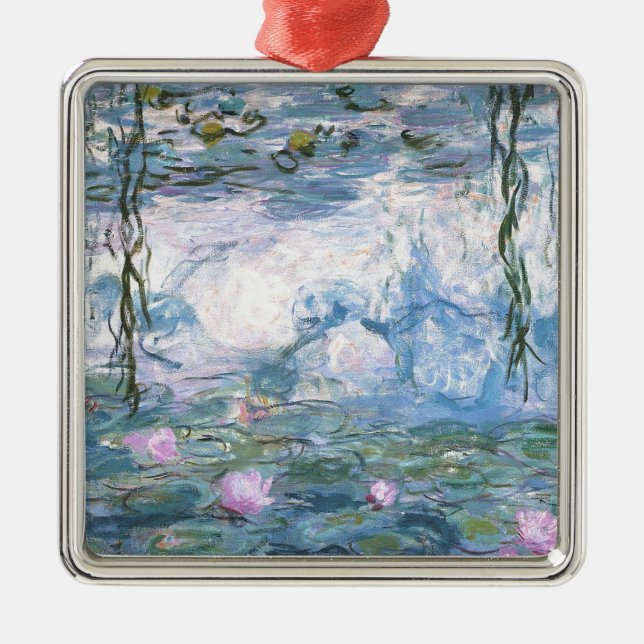 Claude Monet impressionistische Lilien des Wassers Ornament Aus Metall (Vorne)
