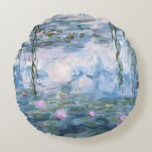 Claude Monet Impressionistische Wasserlilien-Maler Rundes Kissen