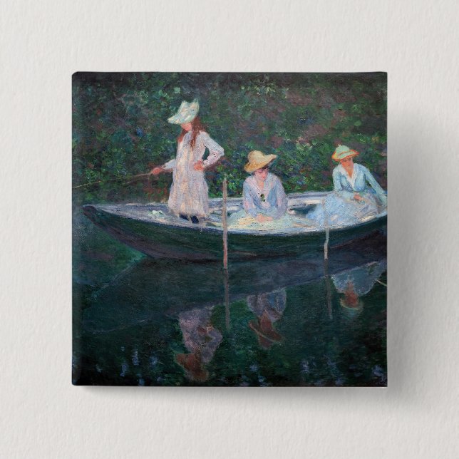 Claude Monet - In dem norwegischen Boot Button (Vorderseite)