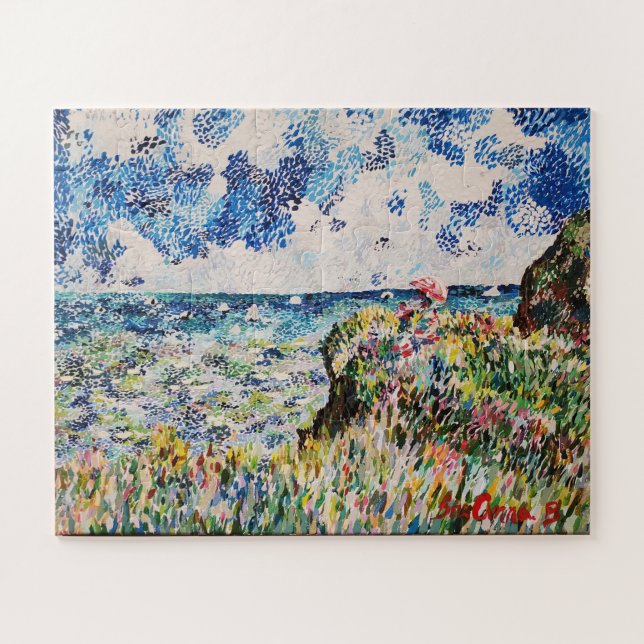 Claude Monet inspiriert Cliff Walk bei Pourville (Horizontal)
