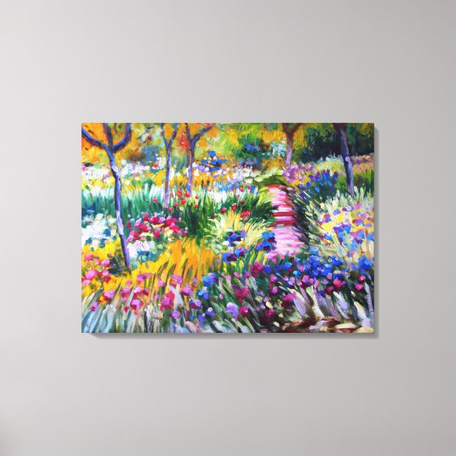 Claude Monet: Iris Garden von Giverny Leinwanddruck (Vorderseite)