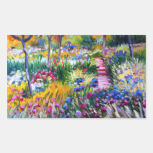 Claude Monet: Iris Garden von Giverny Rechteckiger Aufkleber
