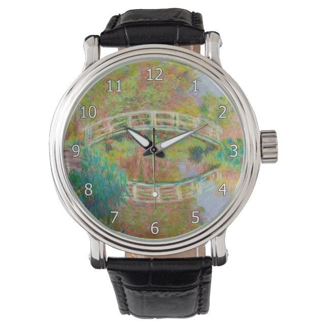 Claude Monet - Japanische Brücke, Giverny Armbanduhr (Vorderseite)