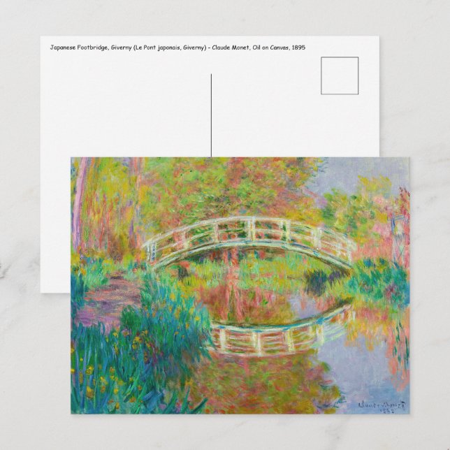 Claude Monet - Japanische Brücke, Giverny Postkarte (Vorne/Hinten)