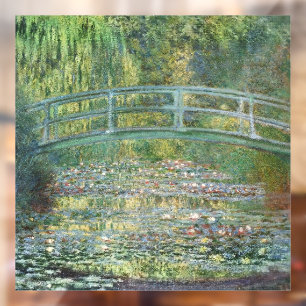 Claude Monet Japanische Brücke Seerosen Kunst Fensteraufkleber