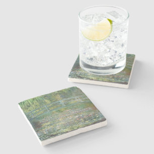 Claude Monet Japanische Brücke Seerosen Kunst Steinuntersetzer
