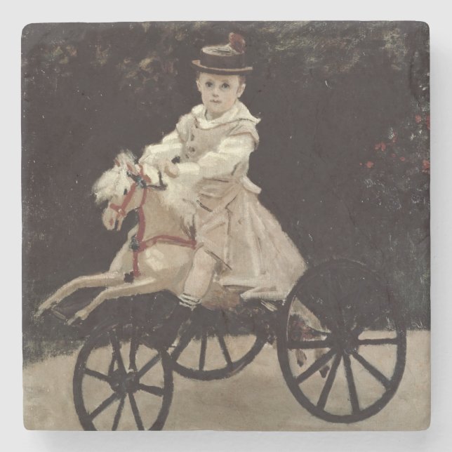 Claude Monet | Jean Monet auf seinem Hobby-Pferd, Steinuntersetzer (Vorderseite)