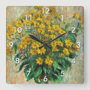 Claude Monet - Jerusalem-Artischockenblüten Quadratische Wanduhr
