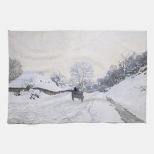Claude Monet - Karren auf der verschneiten Straße Geschirrtuch