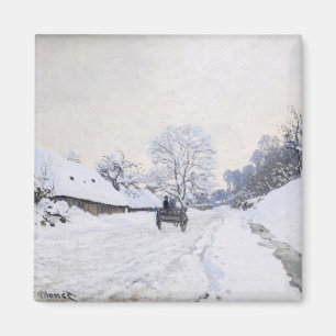 Claude Monet - Karren auf der verschneiten Straße  Magnet